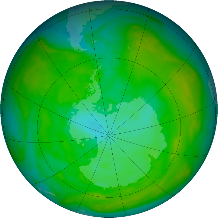 Antarctic ozone map for 04 January 1983
